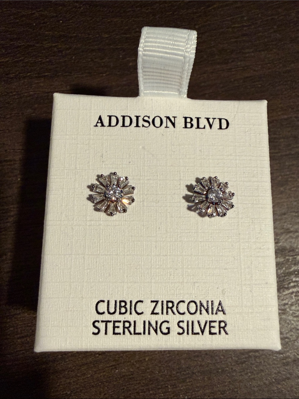 Addison Blvd Sterling Silver Cubic Zirconia Snowflake Earrings - Silver